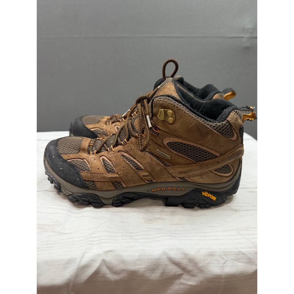 Merrell Moab 2 Mid Ventilator Hiking Boots Mens Brown Suede Mesh 11W - Picture 2 of 11